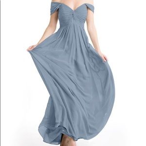 Azazie Kaitlynn bridesmaids dress dusty blue size 10 NWT